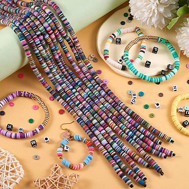 10 Strands Eco-Friendly Handmade Polymer Clay Beads Strands(CLAY-SZ0001-62B)-6