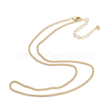 Brass Curb Chain Necklaces(X-NJEW-K123-09G)-2