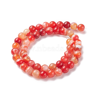 Chapelets de perles en agate rayée naturelle/agate à bandes(G-K155-A-8mm-05)-3