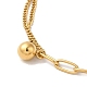 collier pendentif boule ronde en acier titane(NJEW-D054-03G)-3