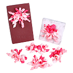 16Pcs Flower Polyester Ornament, for Gift Boxes Packing Decorations, Pink, 100~150x80~120x40~80mm(DIY-HY0003-34A)