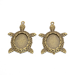 Alloy Pendant Cabochons Settings, Turtle, Cadmium Free & Lead Free, Antique Bronze, 54x38.5x3mm, Hole: 2mm, 20pcs/bag(PALLOY-WH0079-89AB-RS)
