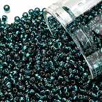TOHO 11/0 Round Beads, Japanese Seed Beads, (27BD) Silver Lined Teal, 11/0, 2.2mm, Hole: 0.8mm, about 1110pcs/10g(X-SEED-TR11-0027BD)