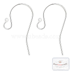 10 Pair 925 Sterling Silver Earring Hooks, with 925 Stamp, 925 Sterling Silver Plated, 20~21.5x11x1.5mm(STER-BBC0001-16)