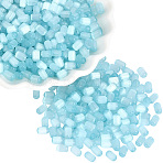 600Pcs Drawbench Style Glass Seed Beads, Round Hole, Column, Light Sky Blue, 6~7x3.5~4mm, Hole: 1.2~1.6mm(SEED-PA0001-25A)
