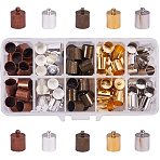 Brass Cord Ends, Mixed Color, 14x10mm, Hole: 1mm, Inner Diameter: 9mm, 13.5x7x3cm, 100pcs/set(KK-PH0034-99)
