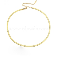 Titanium Steel Snake Bone Chain Necklaces,, Golden, 16.54 inch(42cm)(WG20151-08)