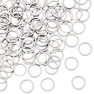 100Pcs 304 Stainless Steel Linking Ring, Round Ring, Stainless Steel Color, 10x1mm, Inner Diameter: 8mm(STAS-UN0045-62)