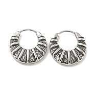 316 Surgical Stainless Steel Hoop Earrings, Flat Round, Antique Silver, 18.5x18.5mm(EJEW-D096-10A-AS)