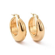 Ion Plating(IP) 304 Stainless Steel Hoop Earrings, Hypoallergenic Earrings, Moon Shape, Real 24K Gold Plated, 32x28x11mm, Pin: 16x0.8~1.5mm(EJEW-M212-03G)
