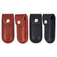 2Pcs 2 Colors Cattlehide Leather Knife Protective Case, Knife Sheaths, Mixed Color, 126x55x44mm, Inner Diameter: 33x20mm, 1pc/color(FIND-OC0003-50)