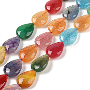 Natural Agate Beads Strands, Dyed & Heated, Teardrop, Mixed Color, 17x13x7mm, Hole: 1.5mm, about 23pcs/strand, 15.75''(40cm)(G-P535-C01-01)