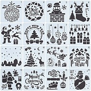 16Pcs 16 Styles PET Plastic Hollow Out Drawing Painting Stencils Templates, Square, 150x150x0.3mm, 1pc/style(DIY-WH0409-26)