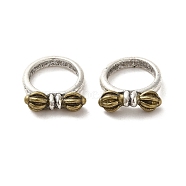 Tibetan Style Brass Pendants, Ring, Antique Silver, 14x12x4mm, Hole: 9mm(KK-K357-03AS)