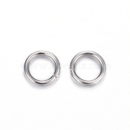 304 Stainless Steel Jump Rings, Stainless Steel Color, 12 Gauge, 14x2mm, Inner Diameter: 10mm(STAS-D447-18)