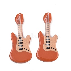 Musical Instrument Theme Resin Guitar Miniature Ornaments, for Home Office Desktop Decoration, Camel, 40.5x17.5x4.5mm(RE-CBA17C4-20B)