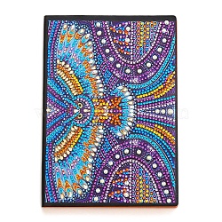 DIY Diamond Painting Notebook Kits, including PU Leather Book, Resin Rhinestones, Diamond Sticky Pen, Tray Plate and Glue Clay, Owl Pattern, 210x150mm, 50 pages/book(DIAM-PW0001-198-09)