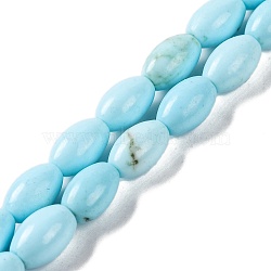 Natural Howlite Beads Strands, Dyed, Oval, Pale Turquoise, 8x5.5mm, Hole: 1mm, about 49pcs/strand, 15.94''(40.5cm)(G-H025-02A)