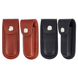 2Pcs 2 Colors Cattlehide Leather Knife Protective Case, Knife Sheaths, Mixed Color, 126x55x44mm, Inner Diameter: 33x20mm, 1pc/color(FIND-OC0003-50)