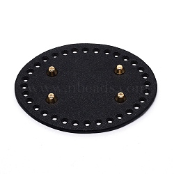 PU Leather Oval Bottom, for Knitting Bag, Women Bags Handmade DIY Accessories, Oval, Black, 12.7x9.8x0.45cm, Hole: 4.5~1mm(FIND-WH0077-66C)