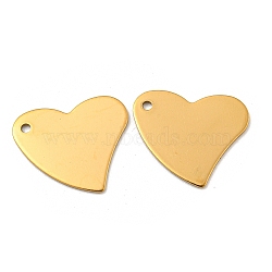 Ion Plating(IP) 304 Stainless Steel Stamping Blank Tag Pendants, Heart, Golden, 18x17x0.8mm, Hole: 1.5mm(STAS-D445-60G)