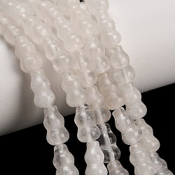 Natural Quartz Crystal Beads Strands, Rock Crystal, Gourd, 14.5~15x7.5~8.5mm, Hole: 1.2mm, about 28pcs/strand, 15.10''~15.31''(38.35~38.9cm)(GG-CBA792A-D02-8x14mm)