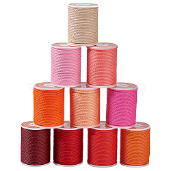 Olycraft 10 Rolls 10 Colors Round Waxed Polyester Cord, Taiwan Waxed Cord, Twisted Cord, Mixed Color, 1mm, about 12.02 yards(11m)/roll, 1 roll/color(YC-OC0001-03A)