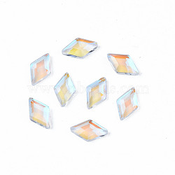 Glass Rhinestone Cabochons, Nail Art Decoration Accessories, Faceted, Rhombus, Clear AB, 6.5x4x1.5mm(MRMJ-N027-011A)