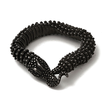 304 Stainless Steel Snake Bracelets for Women Men, Electrophoresis Black, 8-1/2 inch(21.5cm), 15mm