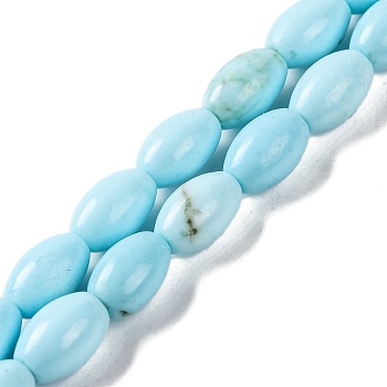 Natural Howlite Beads Strands, Dyed, Oval, Pale Turquoise, 8x5.5mm, Hole: 1mm, about 49pcs/strand, 15.94''(40.5cm)