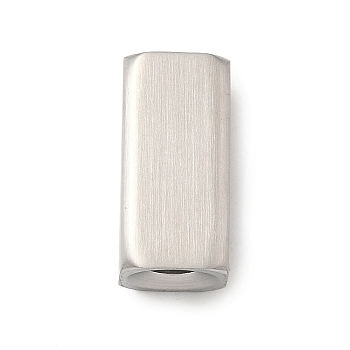 304 Stainless Steel Tube Beads, Rectangle, Stainless Steel Color, 16x8x8mm, Hole: 3.5mm