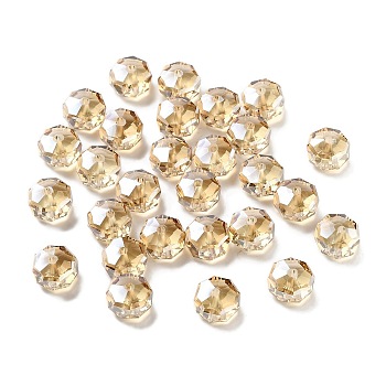 Electroplate Glass Beads, Pearl Luster Plated, Faceted, Rondelle, BurlyWood, 10x6mm, Hole: 1.5mm