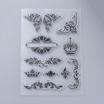 Silicone Stamps, for DIY Scrapbooking, Photo Album Decorative, Cards Making, Stamp Sheets, Crown Pattern, 160x110x3mm