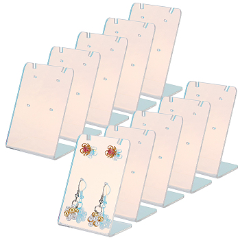 Acrylic Slant Back Earring Display Stands, Jewelry Organizer Holder for Earring Storage, Rectangle, Colorful, 3.6x5x7.6cm, Hole: 1.6mm