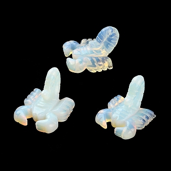 Opalite Carved Healing Scorpion Figurines, Reiki Stones Statues for Energy Balancing Meditation Therapy, 45~48x34~44x30~37mm