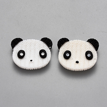 Resin Cabochons, Panda, White, 19x24x5
~6mm