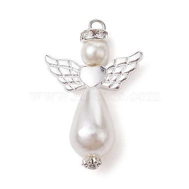 Silver WhiteSmoke Angel & Fairy Alloy+Acrylic Pendants