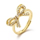 Clear Cubic Zirconia Bowknot Adjustable Ring(KK-H439-36G)-1