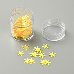 PVC Plastic Shiny Nail Art Glitter, Manicure Sequins, DIY Nail Art Decoration, Snowflake, Yellow, 8x7.5x0.2mm(MRMJ-WH0086-20C)