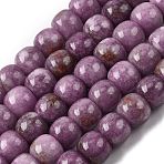 Natural Jade Beads Strands, Dyed, Drum, Purple, 10x8~9mm, Hole: 1.4mm, about 42pcs/strand, 14.37~14.57 inch(36.5~37cm)(G-L640-A01-03)