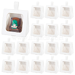 Cardboard Paper Cake Boxes with Plastic Visible Window and Handle, Cake Storage Gift Case for Bakery, Square, White, 100x63x100mm(CON-WH0117-04B)