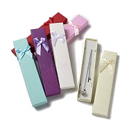 Cardboard Jewelry Necklace Boxes, Rectangle with Bowknot, Mixed Color, 21.2x4.3x2.3cm(CON-D013-03)