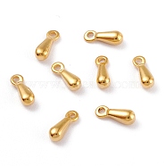 304 Stainless Steel Charms, Chain Extender Drop, Teardrop, Golden, 7.5x2.5mm, Hole: 1mm(X-STAS-P142-16G)