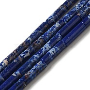 Synthetic Imperial Jasper Dyed Beads Strands, Column, Midnight Blue, 12.5~13x3.5~4mm, Hole: 1.2mm, about 29pcs/strand, 15.31''(38.9cm)(G-D077-B01-12)