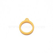 Silicone Pendant, for Electronic stylus & Lighter Making, Ring, Yellow, 29x24.5x7mm, Hole: 3mm, 20.5mm inner diameter(SIL-WH0001-07A)