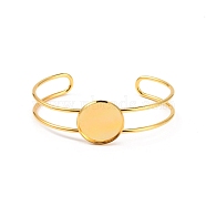 Brass Cuff Bangle Making, Long-Lasting Plated, Golden, 1/2 inch(1.15cm), Flat Round Tray: 20.3mm, Inner Diameter: 2-1/2 inch(6.2cm)(MAK-TAC0001-06)