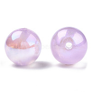 ABS Plastic Imitation Pearl Beads, AB Color Plated, Round, Plum, 12mm, Hole: 1.8mm(PACR-N013-01B-06)