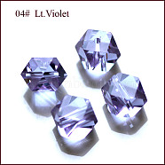 Imitation Austrian Crystal Beads, Grade AAA, Faceted, Cornerless Cube Beads, Lilac, 7.5x7.5x7.5mm, Hole: 0.9~1mm(SWAR-F084-8x8mm-04)