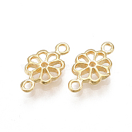 Brass Filigree Joiners Links, Nickel Free, Real 18K Gold Plated, Flower, 11x6x2mm, Hole: 1mm(KK-T038-405G)