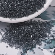MIYUKI Delica Beads, Cylinder, Japanese Seed Beads, 11/0, (DB0708) Transparent Gray, 1.3x1.6mm, Hole: 0.8mm, about 10000pcs/bag, 50g/bag(SEED-X0054-DB0708)